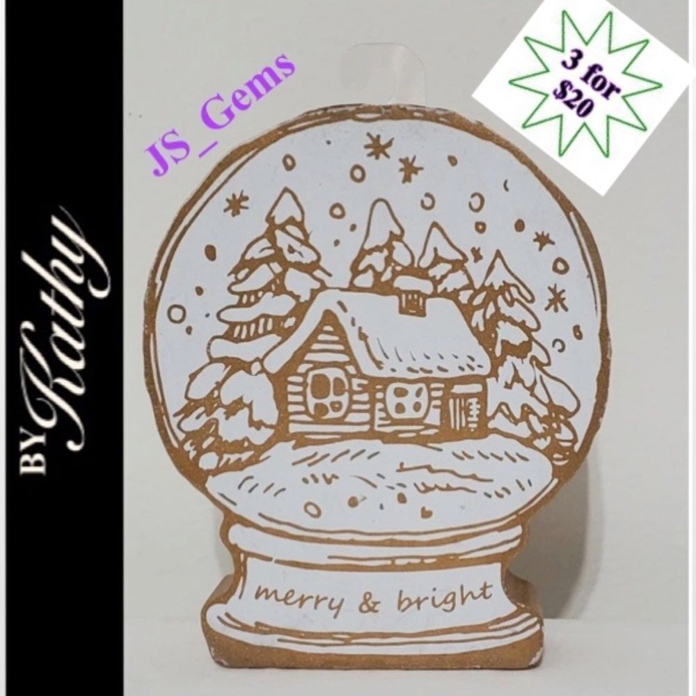 New Home Chunky Wood Snow Cabin Sitter Décor